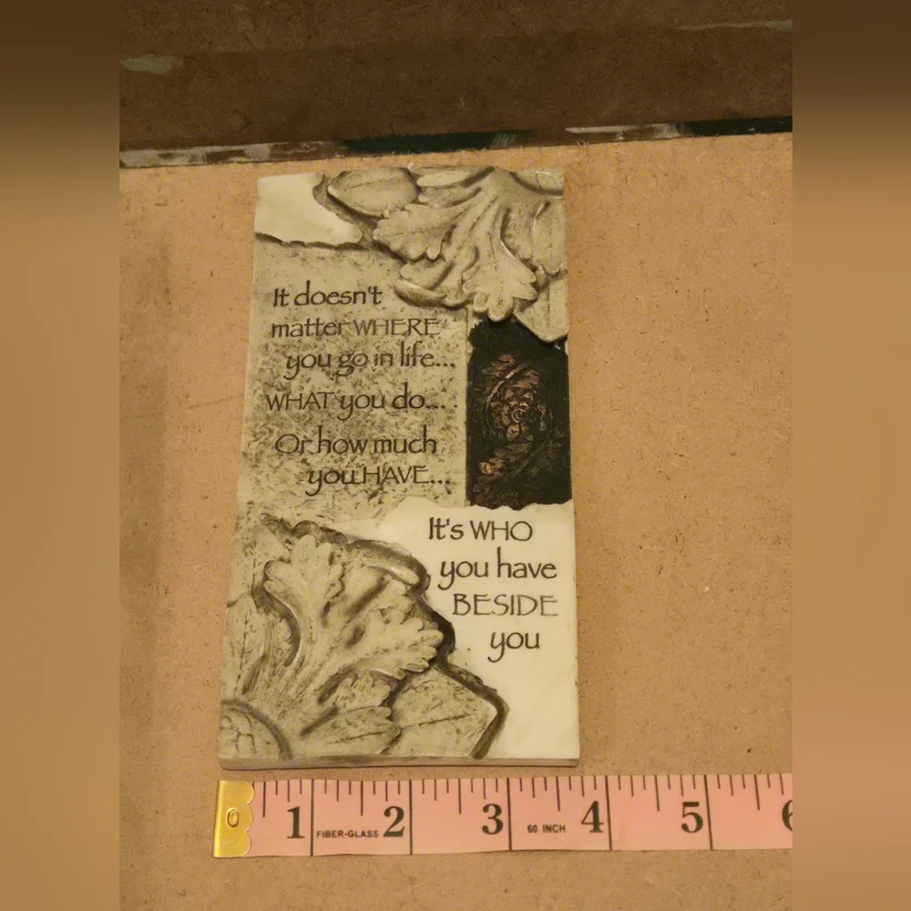 Vintage-Style Stone Resin Wall Plaque - Inspirational Quote Home Decor